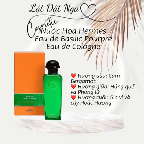 Nước Hoa Hermes Eau de Basilic Pourpre Eau de Cologne