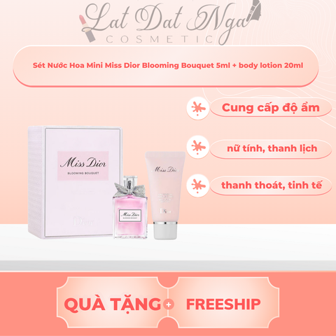 Sét Nước Hoa Mini Miss Dior Blooming Bouquet 5ml + body lotion 20ml