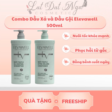 Combo Dầu Xả và Dầu Gội Elevawell 500ml