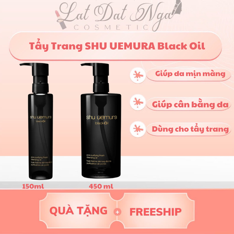 Dầu Tẩy Trang Shu Uemura Cho Da Dầu & Hỗn Hợp Black Oil Pore Purifying Fresh Cleansing Oil - Đen
