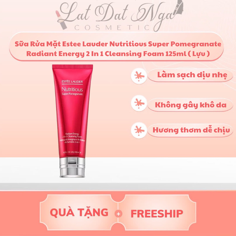 Sữa Rửa Mặt Estee Lauder Nutritious Super Pomegranate Radiant Energy 2 In 1 Cleansing Foam 125ml ( Lựu )