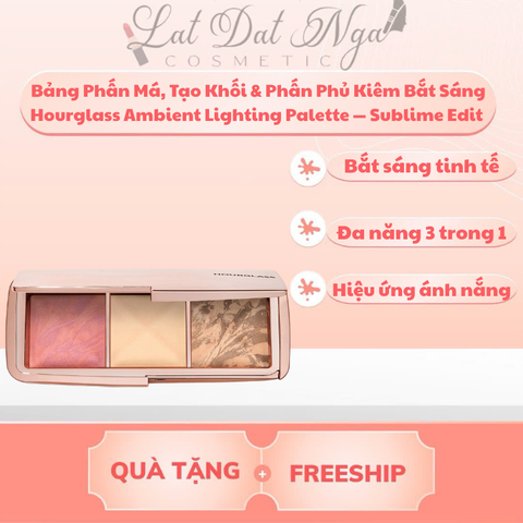 (NEW 2025) Bảng Phấn Má, Tạo Khối & Phấn Phủ Kiêm Bắt Sáng Hourglass Ambient Lighting Palette — Sublime Edit