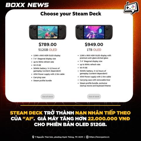 Steam Deck Tăng Giá Gần Hơn 22.000.000 Đồng Vì 