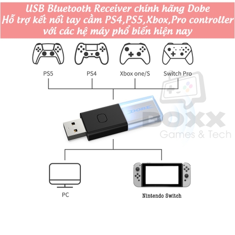 USB Bluetooth cho tay cầm Xbox, PS4, PS5, Pro Controller chính hãng Dobe