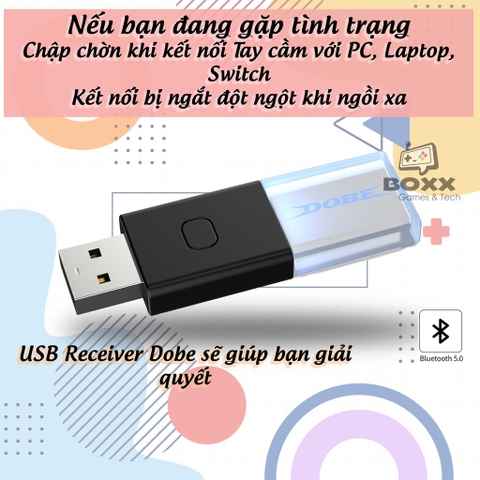 USB Bluetooth cho tay cầm Xbox, PS4, PS5, Pro Controller chính hãng Dobe