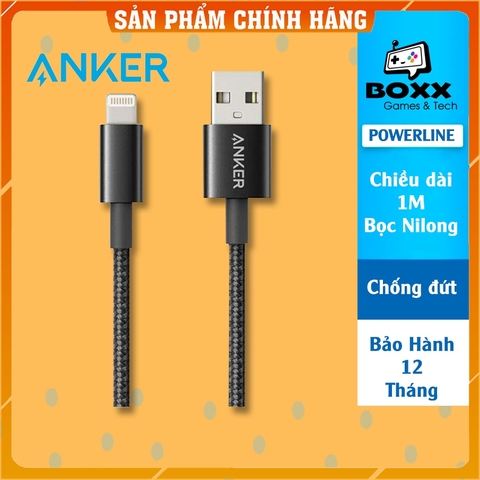 Cáp sạc ANKER Nylon 2 dài 1M A8152 dùng sạc nhanh cho điện thoại