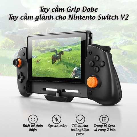 Tay cầm điều khiển cho Nintendo Switch, Controller Grip Nintendo Switch chính hãng Dobe