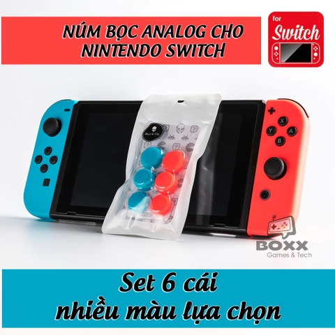 Núm bọc Analog cho Nintendo Switch, Oled, Lite bộ 6 nút chính hãng Skull & Co