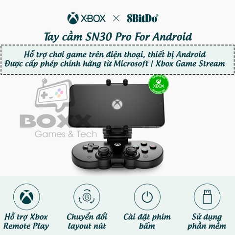 Tay cầm chơi game bluetooth 8Bitdo SN30 Pro cho điện thoại Android