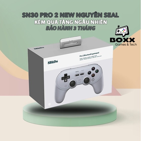 Tay cầm chơi game Bluetooth 8Bitdo Pro 2 Black cho Nintendo Switch, Windows, Mac, Điện thoại