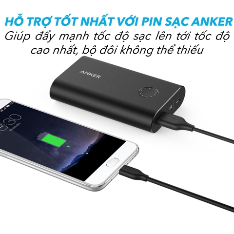 Dây Cáp Sạc IP, Type C Anker PowerLine+ II 0.9m Model : A8163, A8432 - Dùng cho IP, Tablet, Samsung