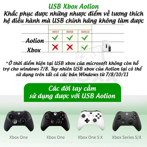 USB Bluetooth cho tay cầm Xbox One, Xbox One S, Xbox Series X chính hãng Aolion