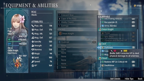 Băng Game Final Fantasy Resonance Nintendo Switch 2 giao diện menu