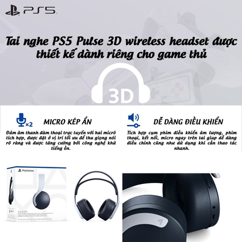 Tai nghe PS5 Pulse 3D Wireless Headset hàng chính hãng bảo hành 12 tháng