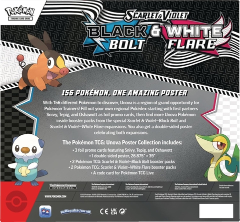 Pokemon TCG: Scarlet & Violet - Black Bolt & White Flare Unova Poster Collection