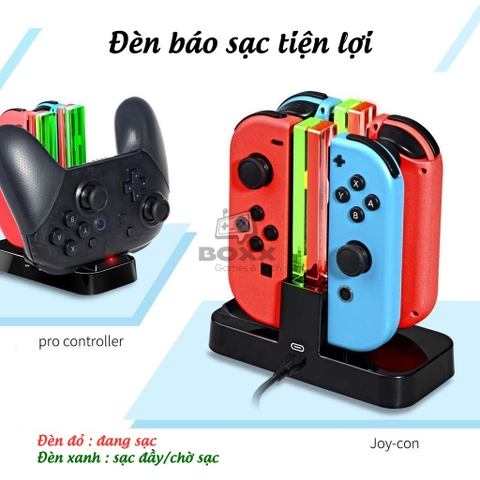 Dock sạc Joycon, Pro controller, Đế sạc tay cầm Pro controller, Joycon máy Nintendo Switch