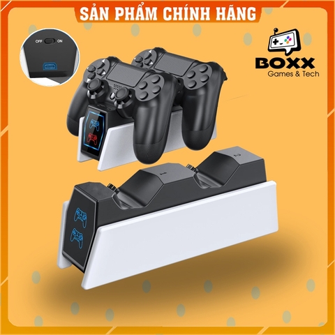 Dock sạc tay cầm PS4, đế sạc nhanh cho tay cầm ps4 chính hãng Dobe