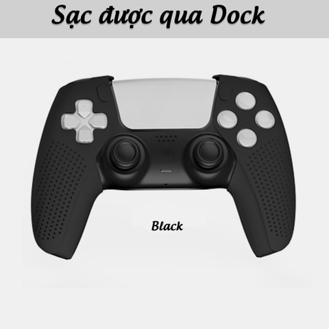 Bọc silicone tay cầm PS5 Dualsense, ốp silicone tay cầm PS5 chính hãng Dobe 2 mảnh không cấn dock