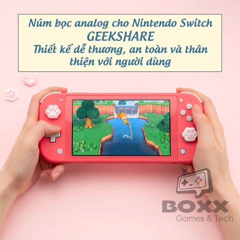 Núm bọc Chân Mèo cho Nintendo Switch, Nintendo Switch Oled bộ 4 nút chính hãng GeekShare