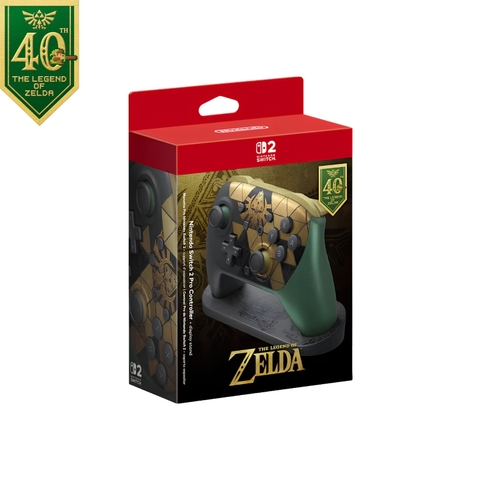Tay cầm Nintendo Switch 2 Pro Controller + Display Stand – The Legend of Zelda 40th Anni