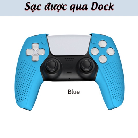 Bọc silicone tay cầm PS5 Dualsense, ốp silicone tay cầm PS5 chính hãng Dobe 2 mảnh không cấn dock