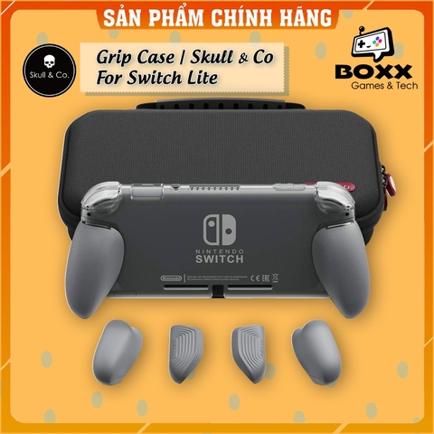 Ốp lưng GripCase hãng Skull & Co cho Nintendo Switch Lite, GripCase màu Gray
