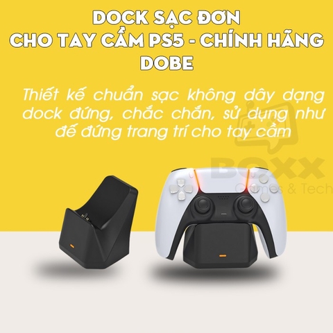 Dock sạc tay cầm PS5 DualSense PlayStation 5, Đế sạc tay cầm PS5 chính hãng Dobe