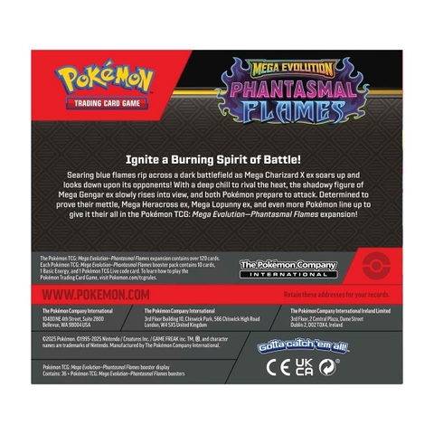 Pokemon TCG: Mega Evolution Phantasmal Flames Booster Display Box (36 Packs)