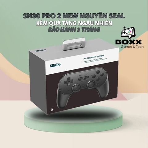 Tay cầm chơi game Bluetooth 8Bitdo Pro 2 Black cho Nintendo Switch, Windows, Mac, Điện thoại