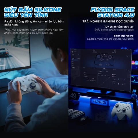 Tay Cầm Flydigi Direwolf 4 Polling Rate 1000Hz, Hall Effect, Joystick Tùy Chỉnh Lực cho Nintendo Switch, PC, Laptop