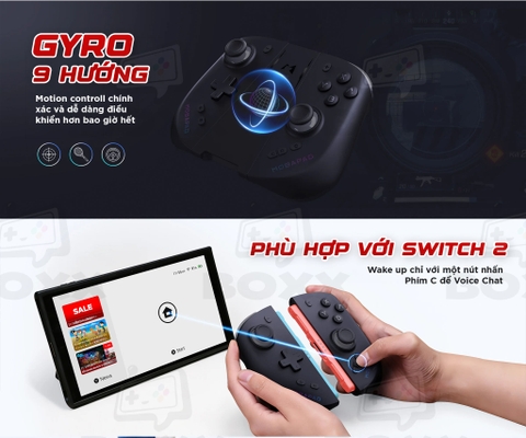 Mobapad M12 HD Nintendo Switch 2 hỗ trợ HD Rumble và NFC Amiibo.