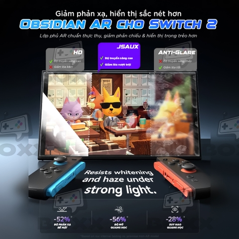 Kính cường lực JSAUX viền vát 2.5D tương thích máy Nintendo Switch 2