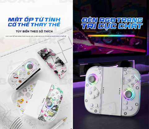 Tay cầm Aolion J30 Nintendo Switch 2 mặt sau và phụ kiện