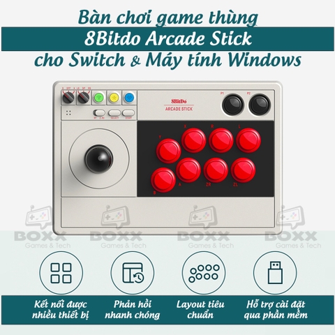 Bàn chơi game 8Bitdo Arcade Stick cho Nintendo Switch, Windows, Android