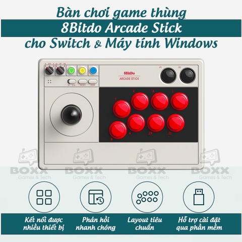 bàn chơi game arcade hỗ trợ turbo mapping nút 8bitdo