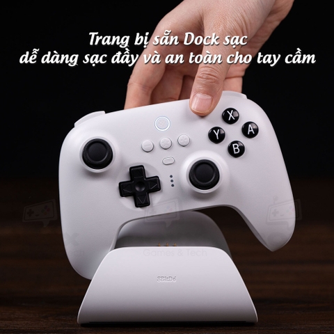 Tay cầm 8BitDo Ultimate Bluetooth Controller kèm Dock Sạc cho Nintendo Switch, PC, Laptop