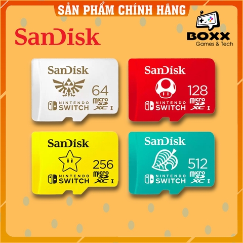 Thẻ Nhớ cho máy Nintendo Switch 256GB Chính Hãng Sandisk