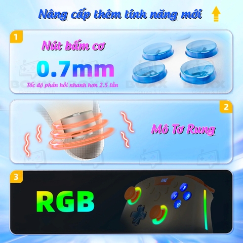 Tay cầm chơi game IINE Aurora Wireless Mechanical Pro Controller cho Nintendo Switch