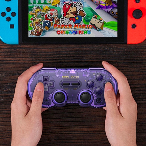 Tay cầm chơi game bluetooth 8Bitdo SN30 Pro Jade Green - Dùng cho Nintendo Switch, Windows, Điện Thoại