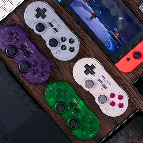 Tay cầm chơi game bluetooth 8Bitdo SN30 Pro Crystal Purple -  Nintendo Switch, Windows, Điện Thoại