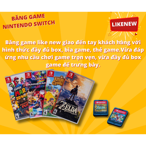 Băng Game Nintendo Switch Like New, Game Nintendo Switch 2ND đầy đủ box