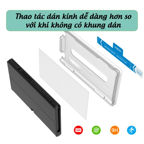 Kính cường lực cho Nintendo Switch Oled có kèm khung tự dán chính hãng Dobe