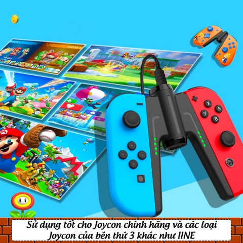 Grip Sạc Joy Con chữ V set 2 cái cho Nintendo Switch chính hãng Dobe