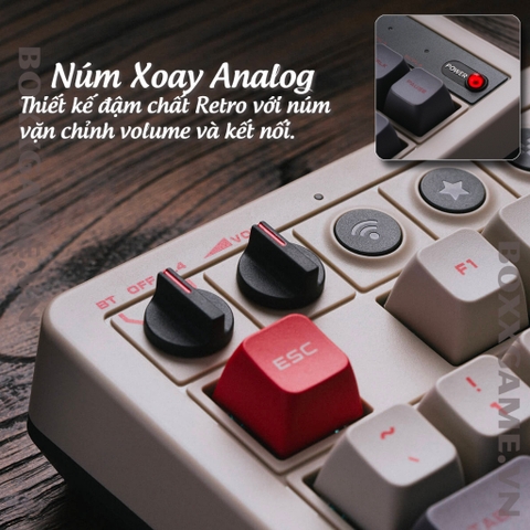 Bàn Phím Cơ 8BitDo Retro Mechanical Keyboard có Bluetooth/2.4G/USB-C, Hot Swap, Aluminum Plate