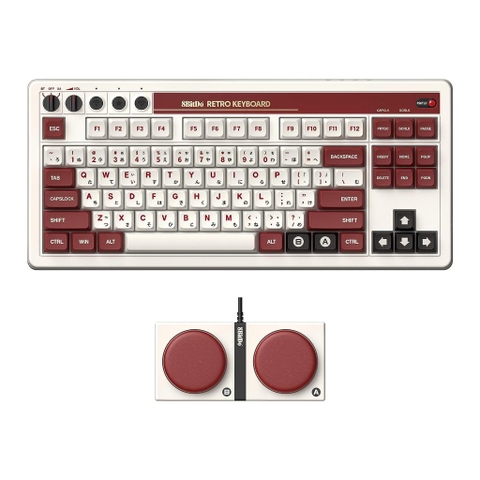 Bàn Phím Cơ 8BitDo Retro Mechanical Keyboard có Bluetooth/2.4G/USB-C, Hot Swap, Aluminum Plate