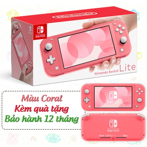 Máy chơi game Nintendo Switch Lite Màu Coral, bảo hành 12 tháng kèm quà tặng