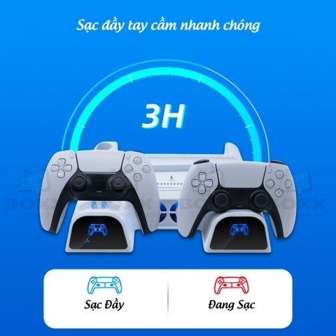 Đế tản nhiệt cho máy PS5 kèm dock sạc tay cầm, đế đứng làm mát cho máy PS5