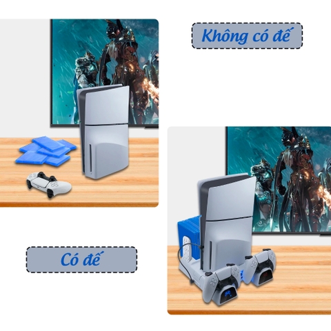 Đế tản nhiệt cho máy PS5 kèm dock sạc tay cầm, đế đứng làm mát cho máy PS5