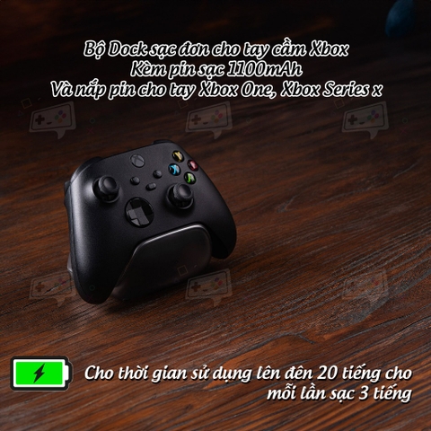 Dock sạc cho tay cầm Xbox One s, Xbox Series x kèm dock và pin chính hãng 8Bitdo, 8BitDo Charging Dock