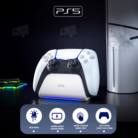 Dock Sạc cho Tay Cầm PS5 DualSense, Đế sạc tay cầm PlayStation 5 chính hãng IINE